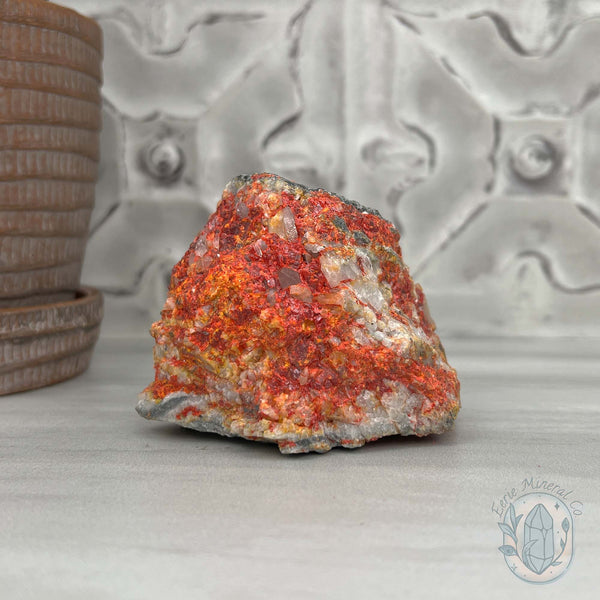 Realgar or "Ruby Sulfur" with Quartz Specimen