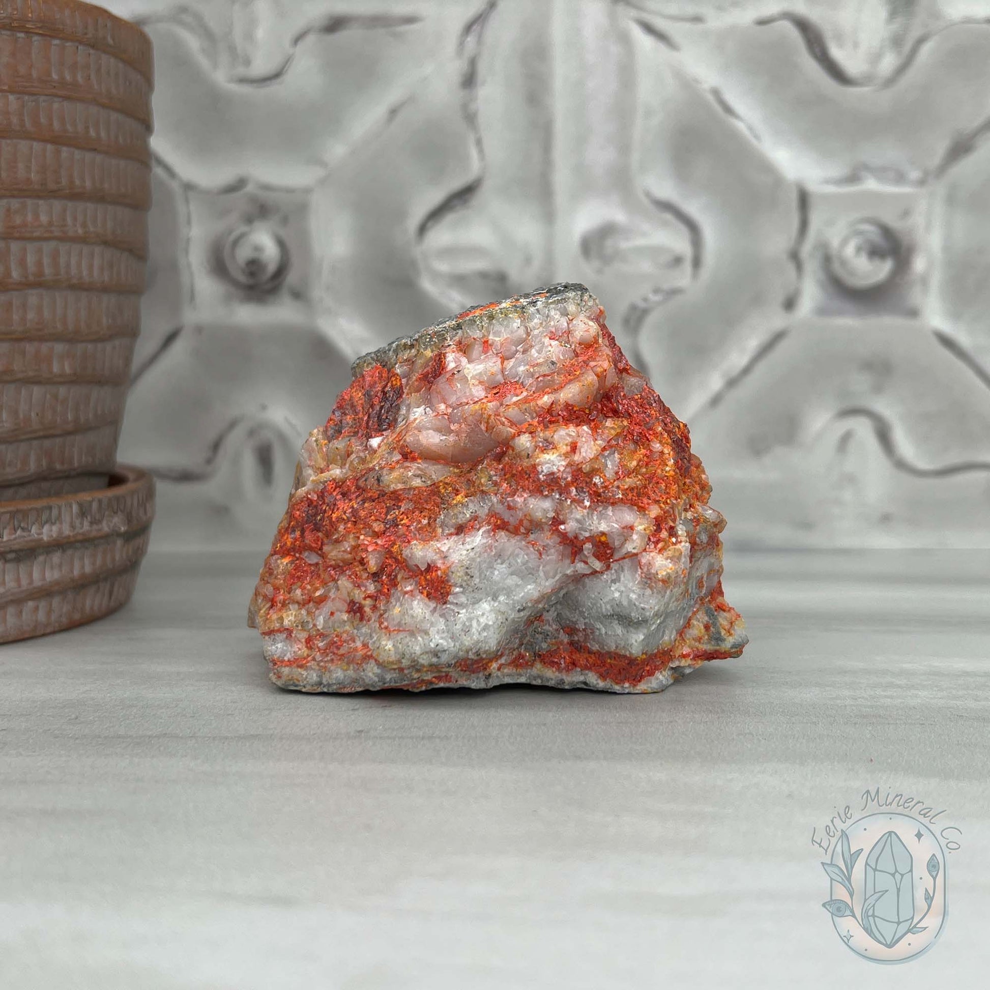 Realgar or "Ruby Sulfur" with Quartz Specimen