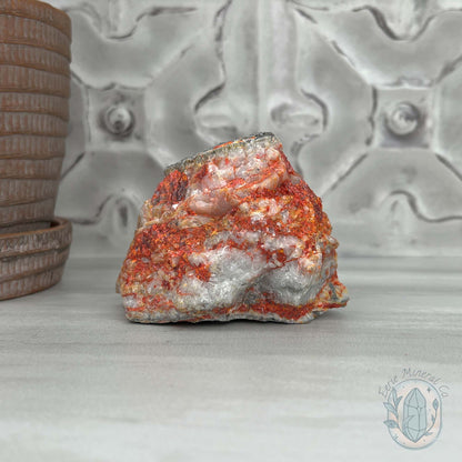 Realgar or "Ruby Sulfur" with Quartz Specimen