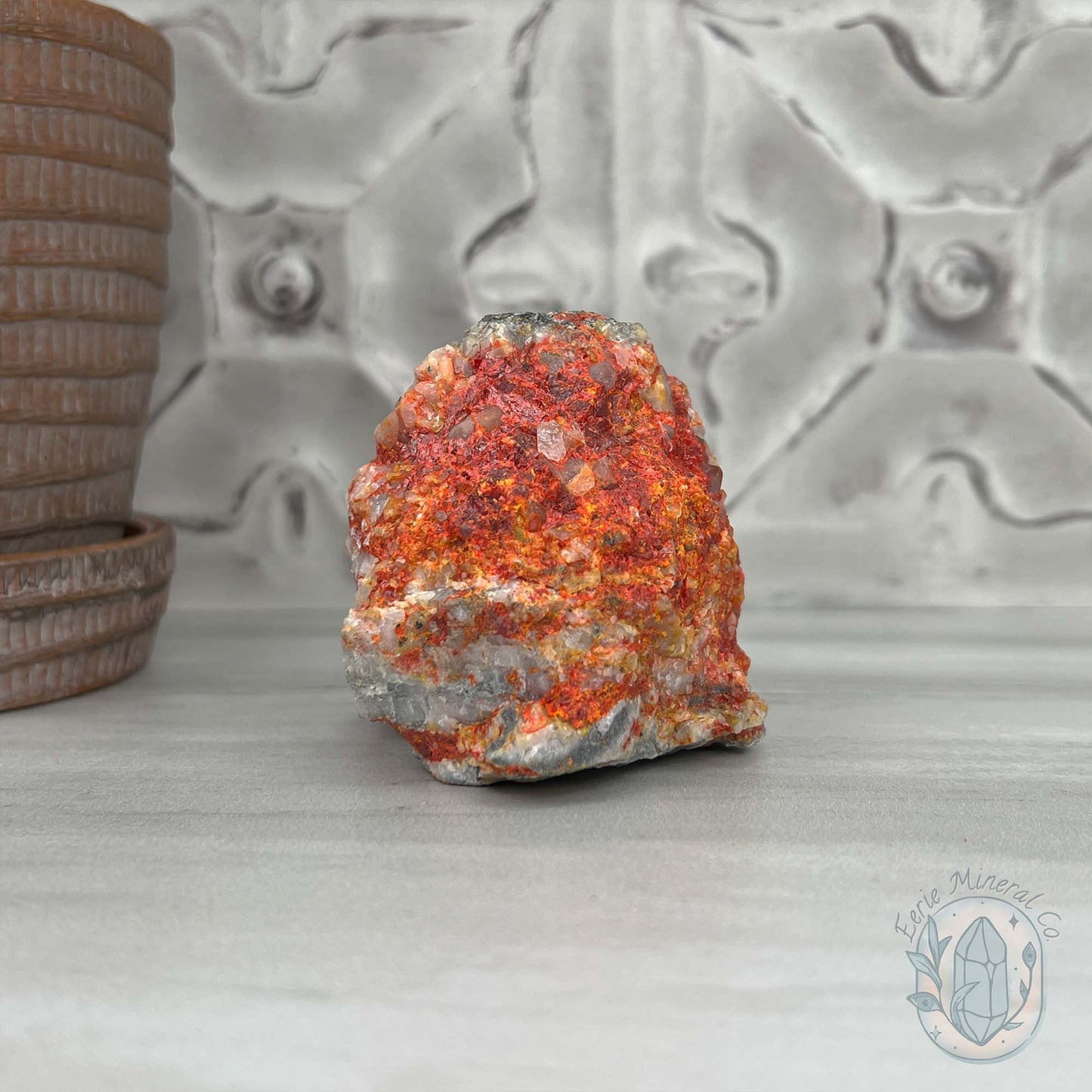 Realgar or "Ruby Sulfur" with Quartz Specimen