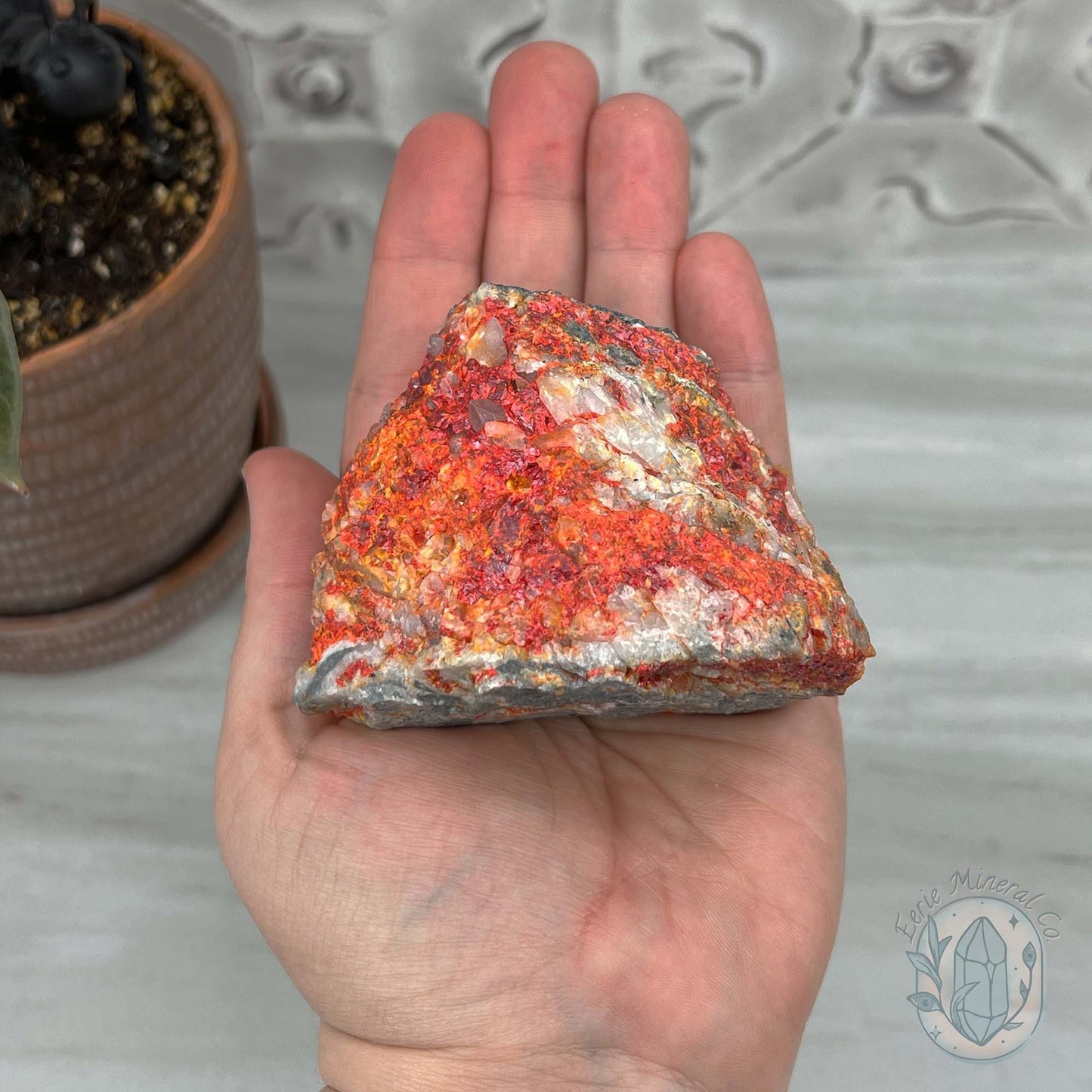 Realgar or "Ruby Sulfur" with Quartz Specimen