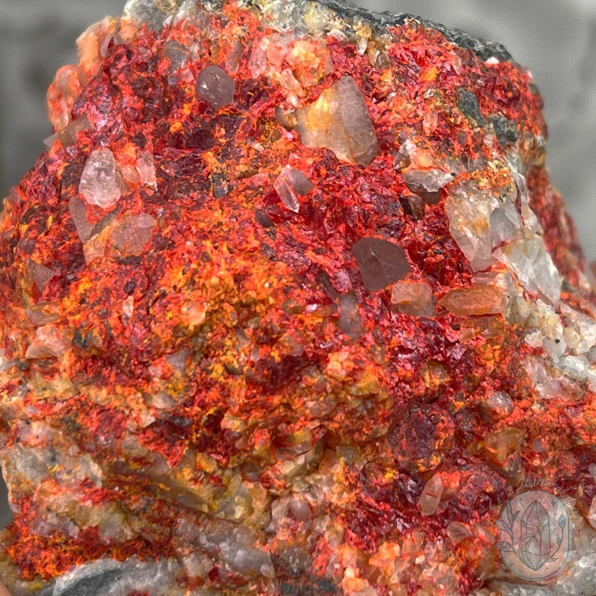 Realgar or "Ruby Sulfur" with Quartz Specimen