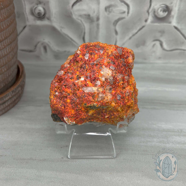 Realgar or "Ruby Sulfur" with Quartz Specimen