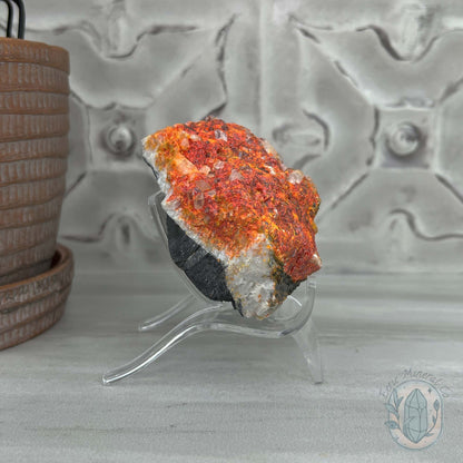 Realgar or "Ruby Sulfur" with Quartz Specimen