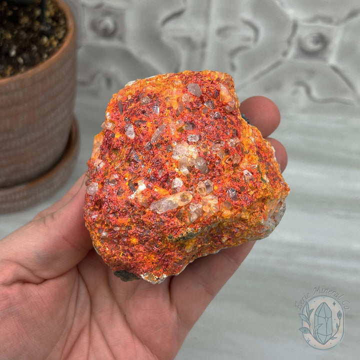 Realgar or "Ruby Sulfur" with Quartz Specimen