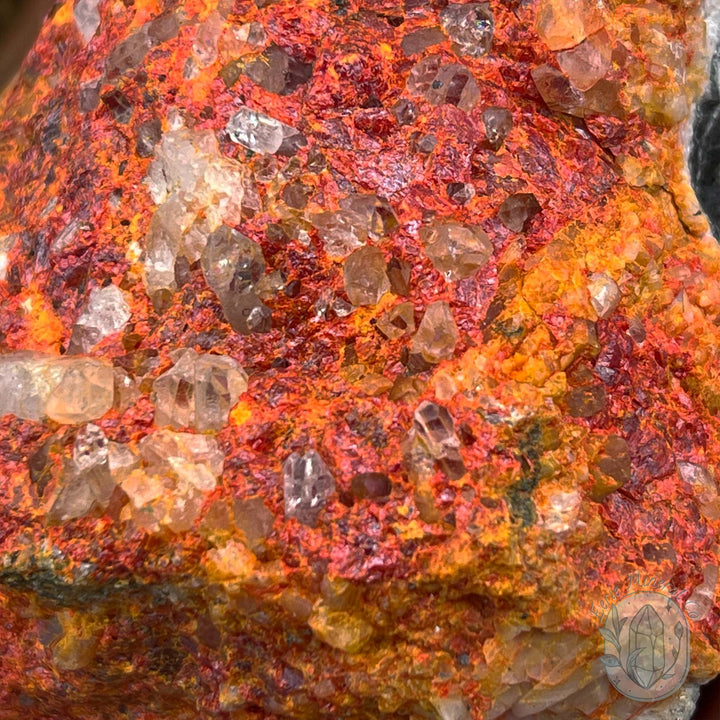 Realgar or "Ruby Sulfur" with Quartz Specimen