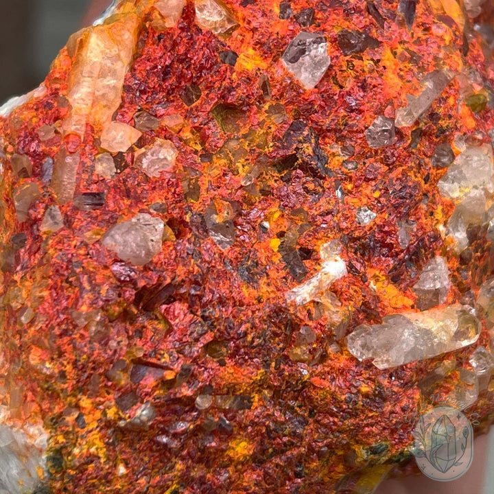 Realgar or "Ruby Sulfur" with Quartz Specimen