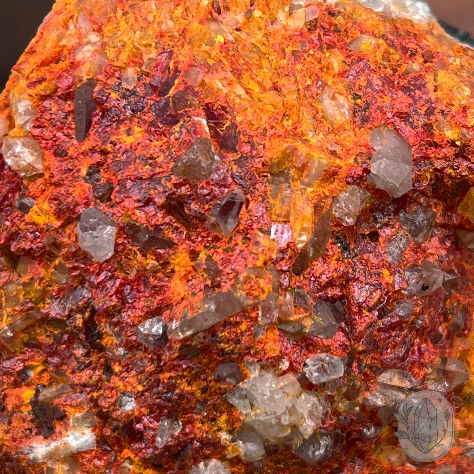 Realgar or "Ruby Sulfur" with Quartz Specimen