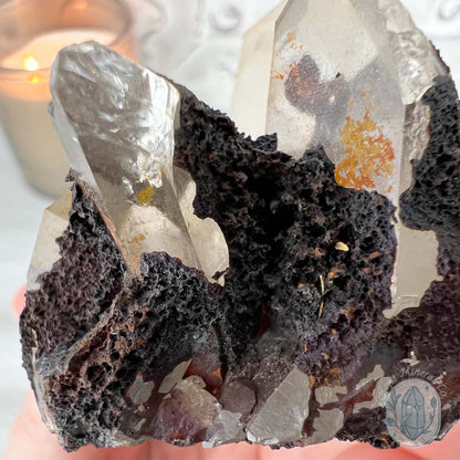 Red Hematite with Quartz Cluster Specimen