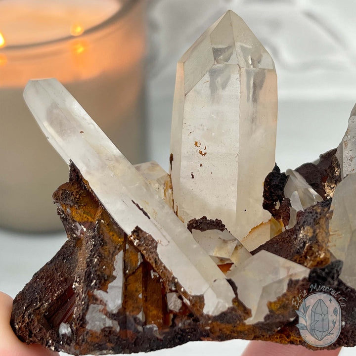 Red Hematite with Quartz Cluster Specimen