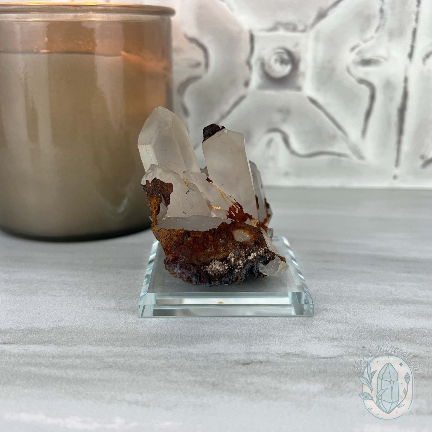 Red Hematite with Quartz Cluster Specimen