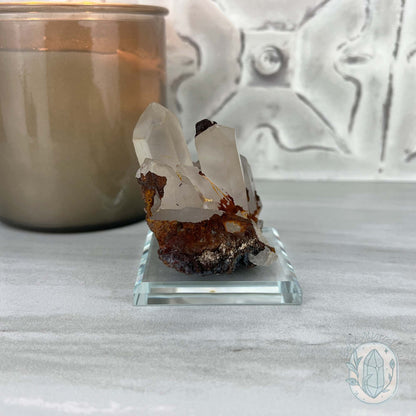 Red Hematite with Quartz Cluster Specimen