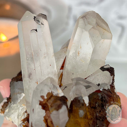 Red Hematite with Quartz Cluster Specimen