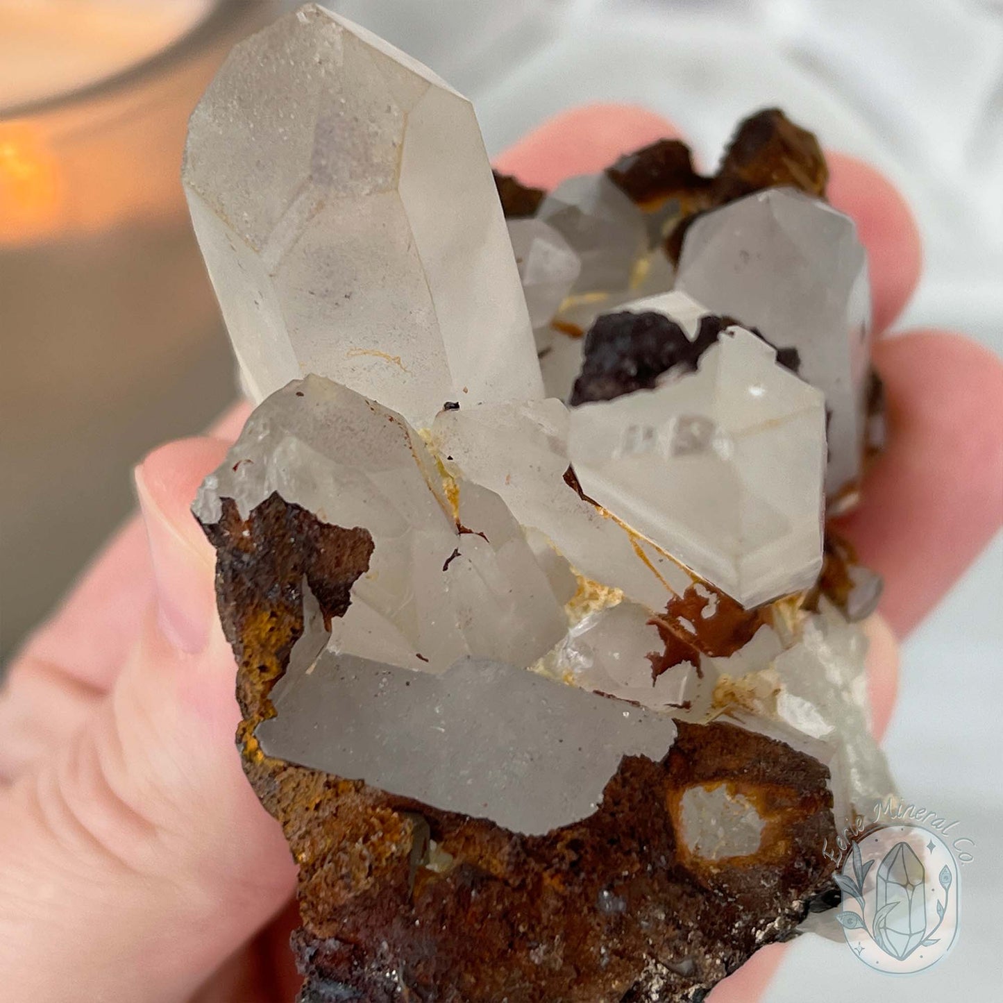 Red Hematite with Quartz Cluster Specimen