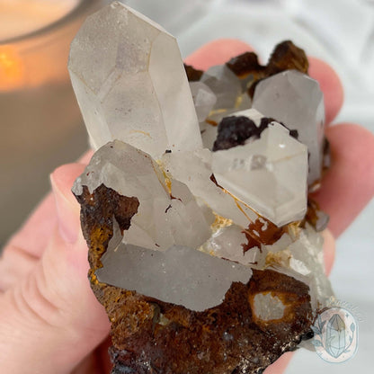 Red Hematite with Quartz Cluster Specimen