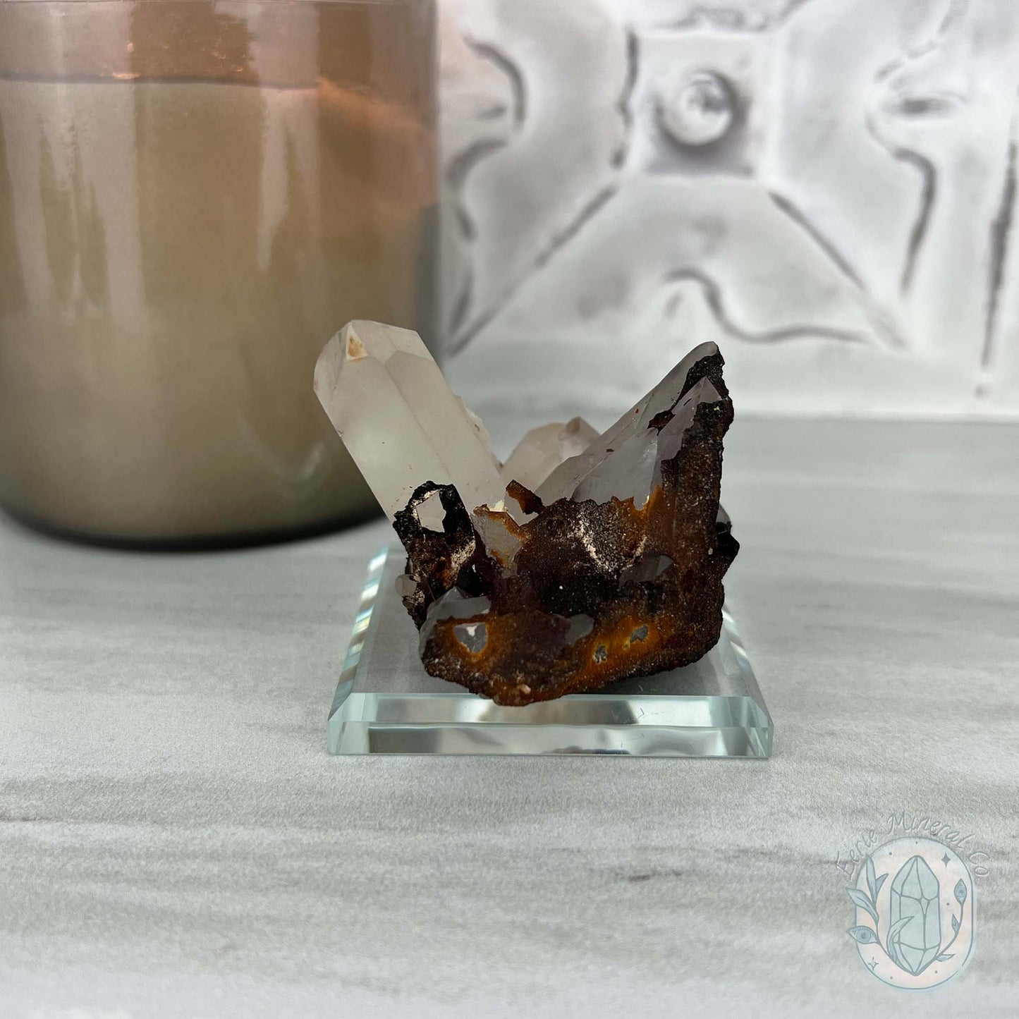 Red Hematite with Quartz Cluster Specimen