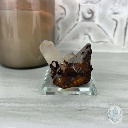 Red Hematite with Quartz Cluster Specimen