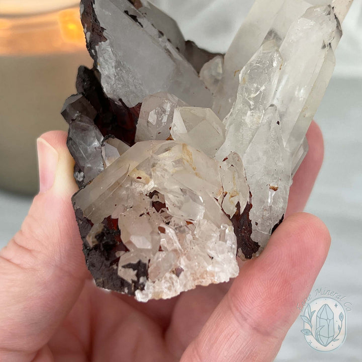 Red Hematite with Quartz Cluster Specimen