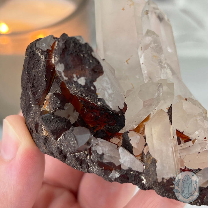 Red Hematite with Quartz Cluster Specimen