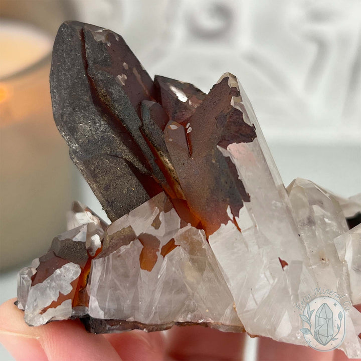 Red Hematite with Quartz Cluster Specimen