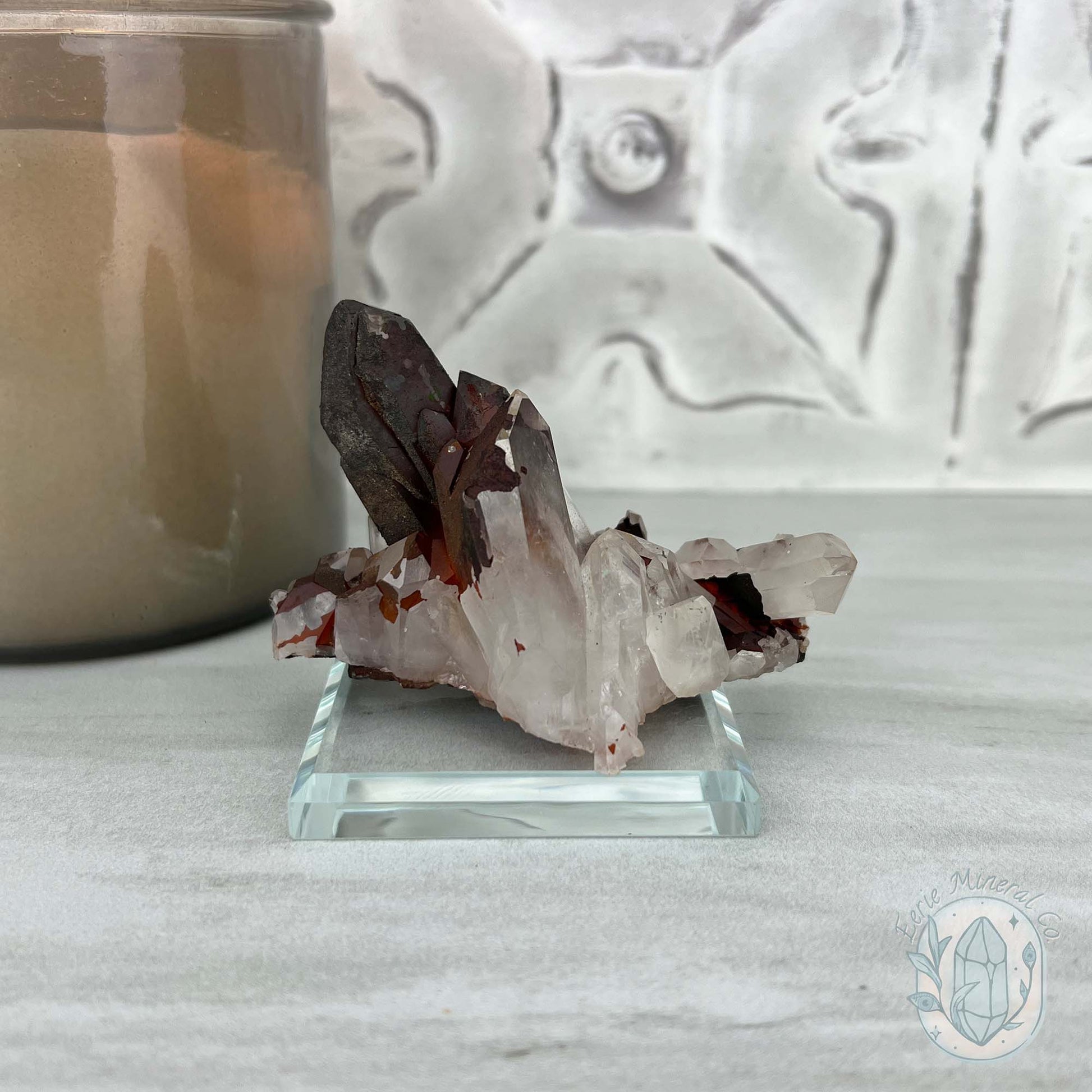 Red Hematite with Quartz Cluster Specimen