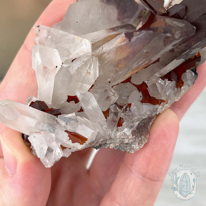 Red Hematite with Quartz Cluster Specimen