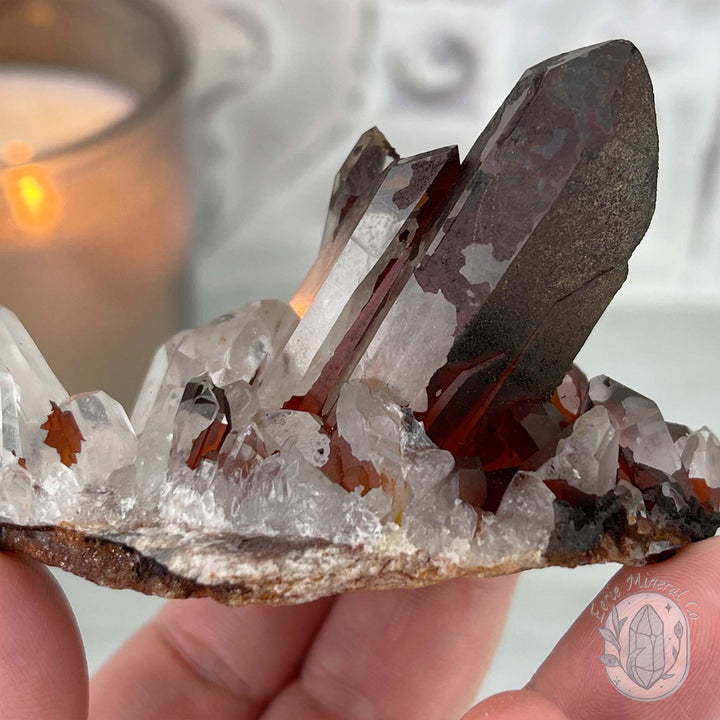 Red Hematite with Quartz Cluster Specimen