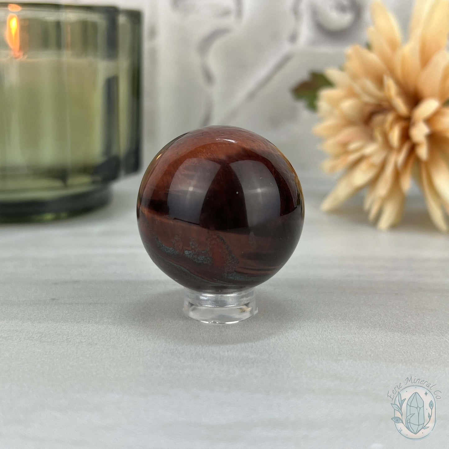 36mm Polished Red Tiger Eye Sphere