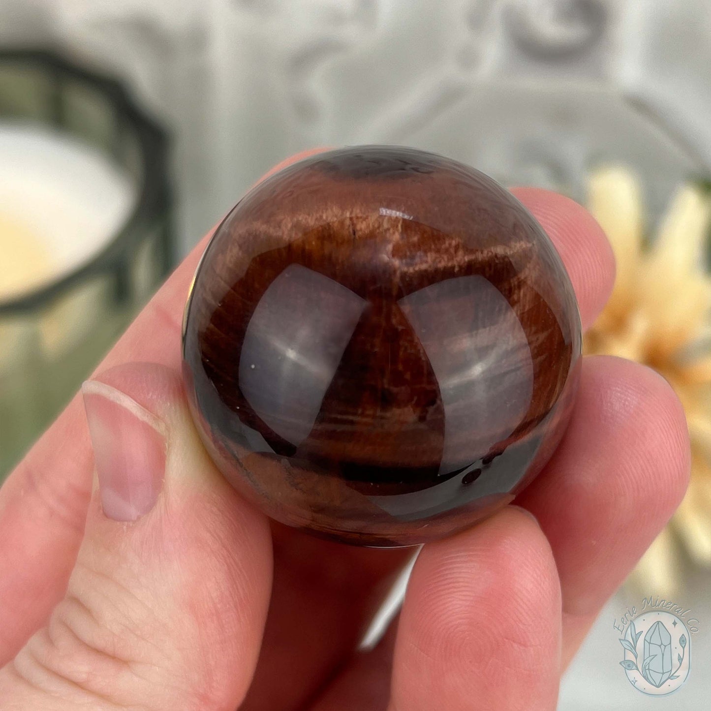 36mm Polished Red Tiger Eye Sphere