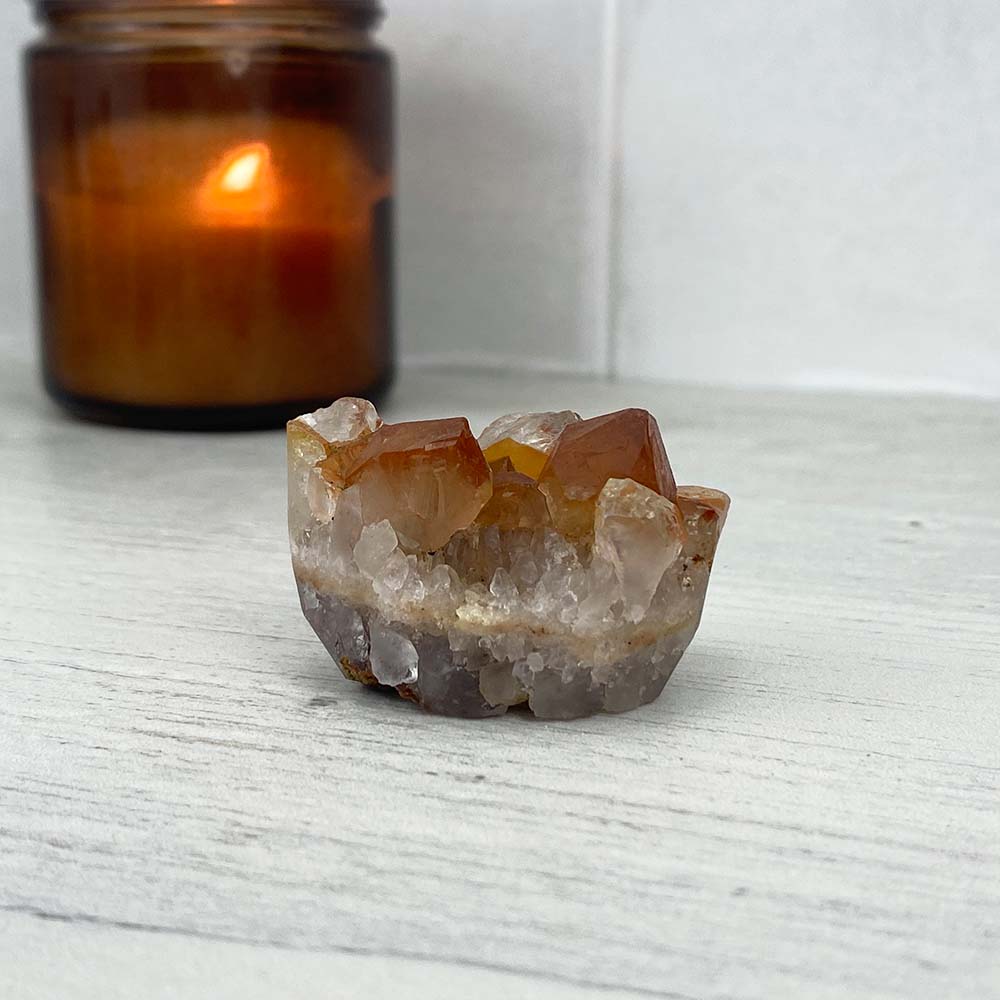 Red Quartz Cluster Specimen Hedgehog Carving