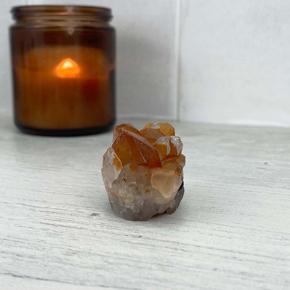 Red Quartz Cluster Specimen Hedgehog Carving