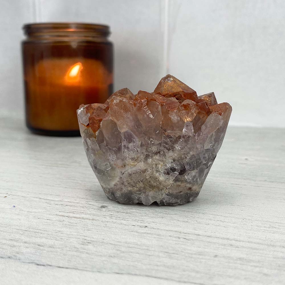 Red Quartz Cluster Specimen Hedgehog Carving