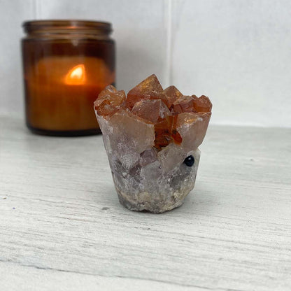 Red Quartz Cluster Specimen Hedgehog Carving