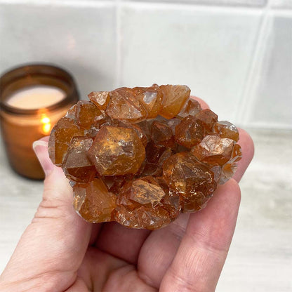 Red Quartz Cluster Specimen Hedgehog Carving