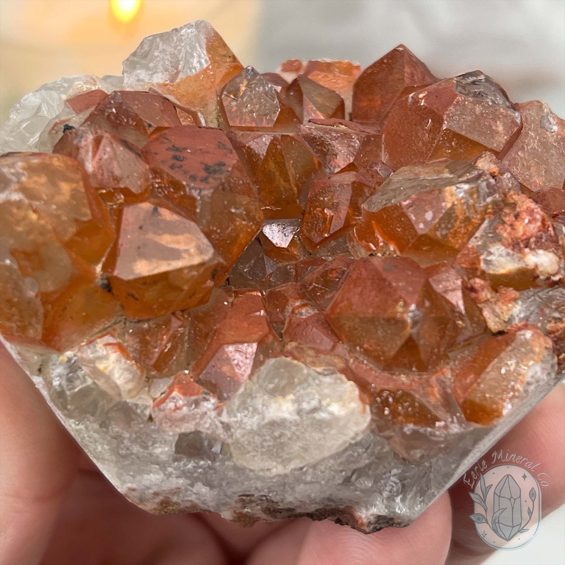 Quartz with Red Hematite Crystal Cluster Hedgehog Carving Specimen