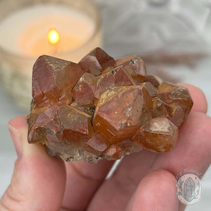 Quartz with Red Hematite Crystal Cluster Hedgehog Carving Specimen