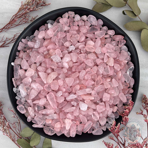Polished Natural Rose Quartz Crystal Chips