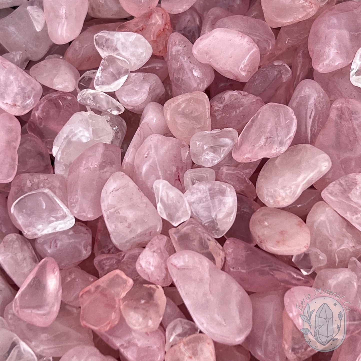 Polished Natural Rose Quartz Crystal Chips
