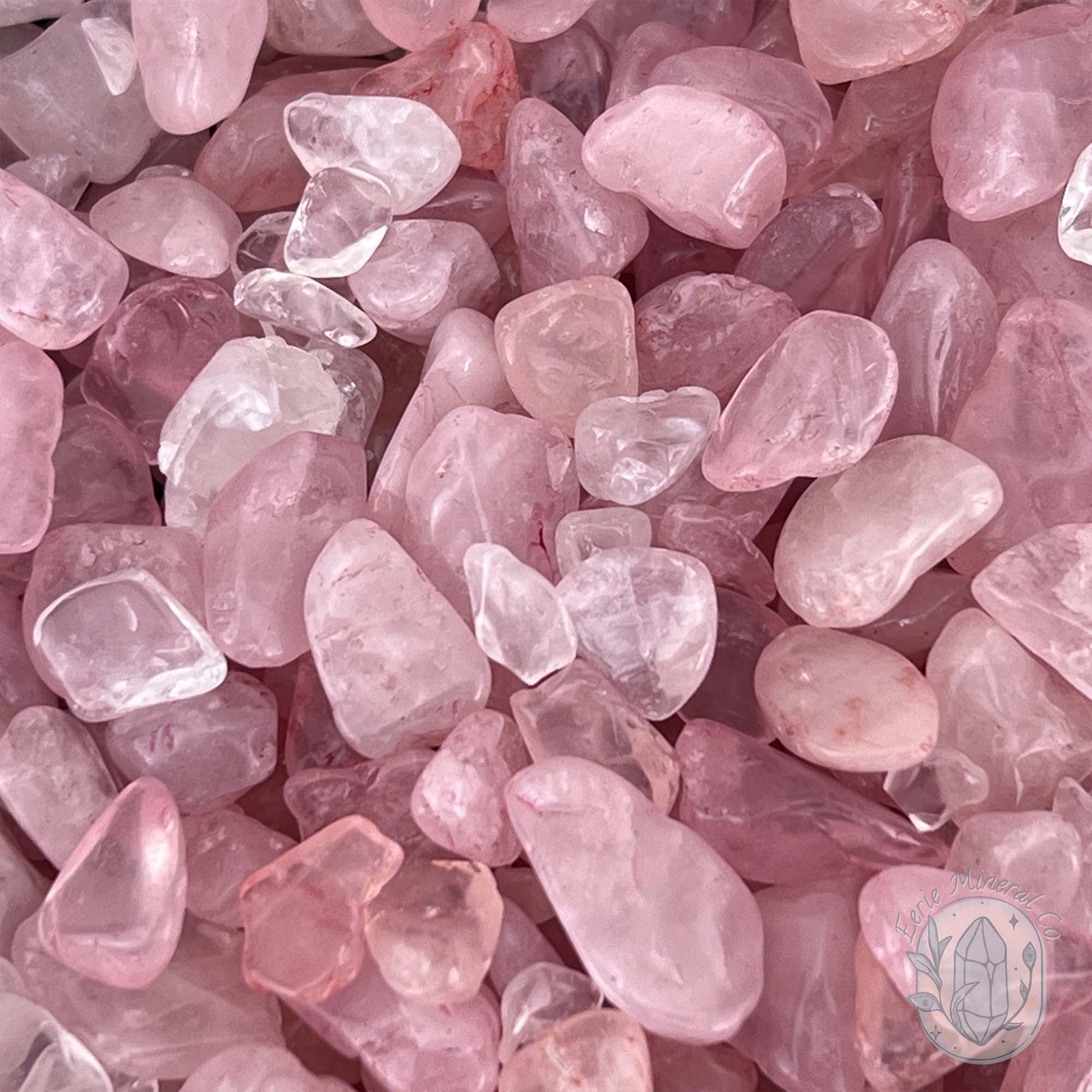 Polished Natural Rose Quartz Crystal Chips