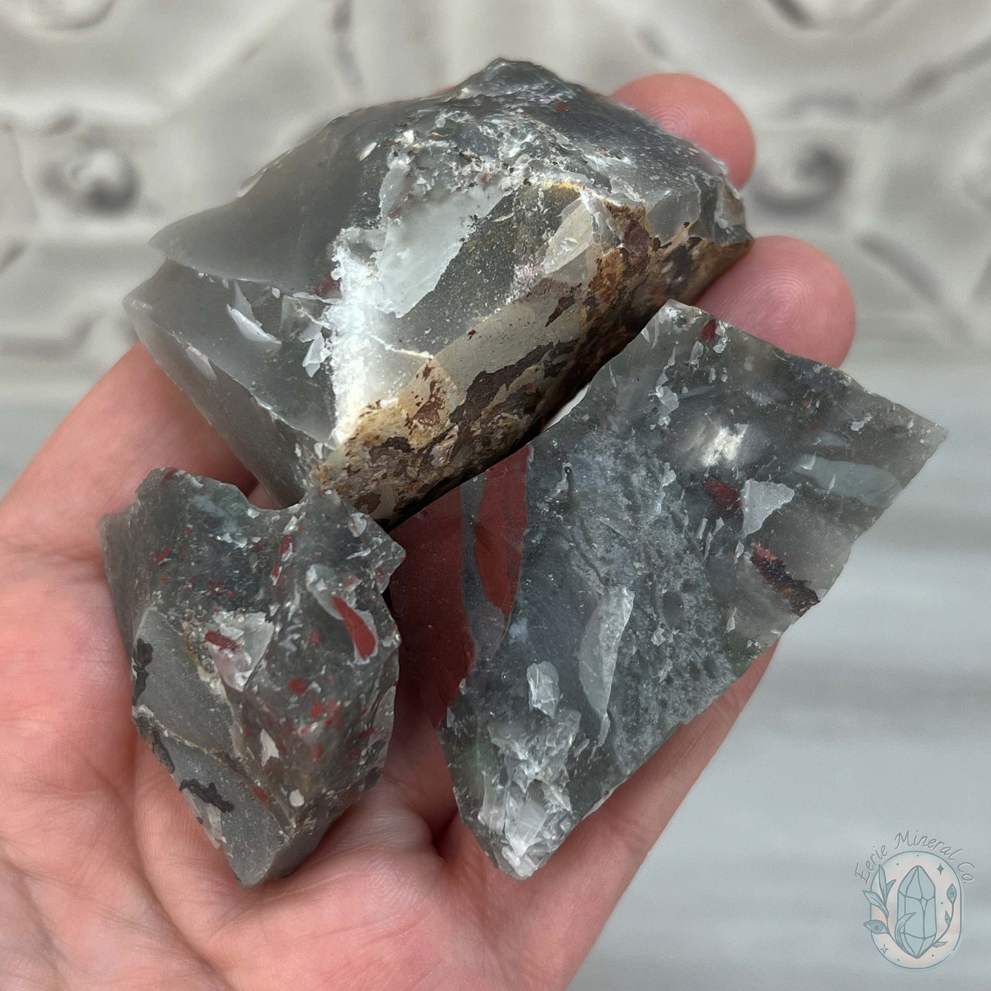 Hard to Find South African Rough Bloodstone (Heliotrope)