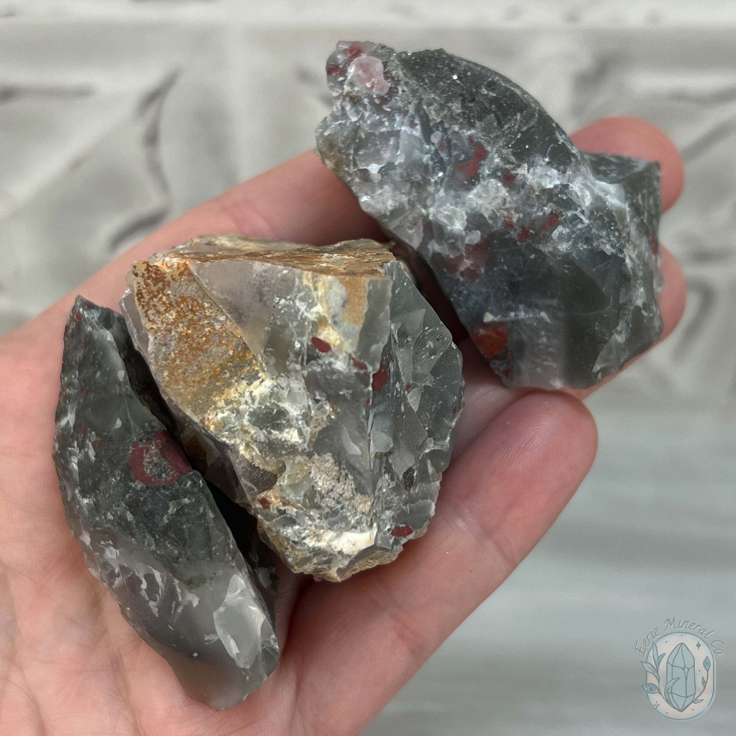 Hard to Find South African Rough Bloodstone (Heliotrope)