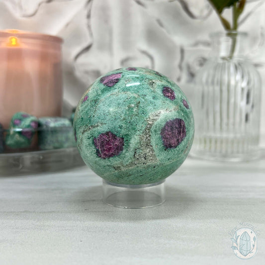 60mm UV Reactive Ruby Fuschite Sphere
