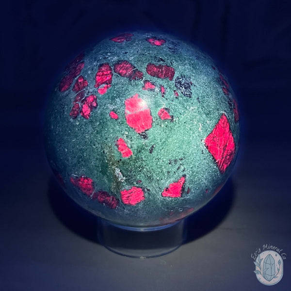 63mm Polished UV Reactive Ruby Fuschite Sphere