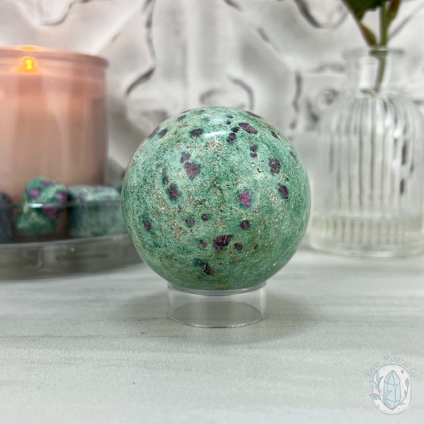 60mm UV Reactive Ruby Fuschite Sphere