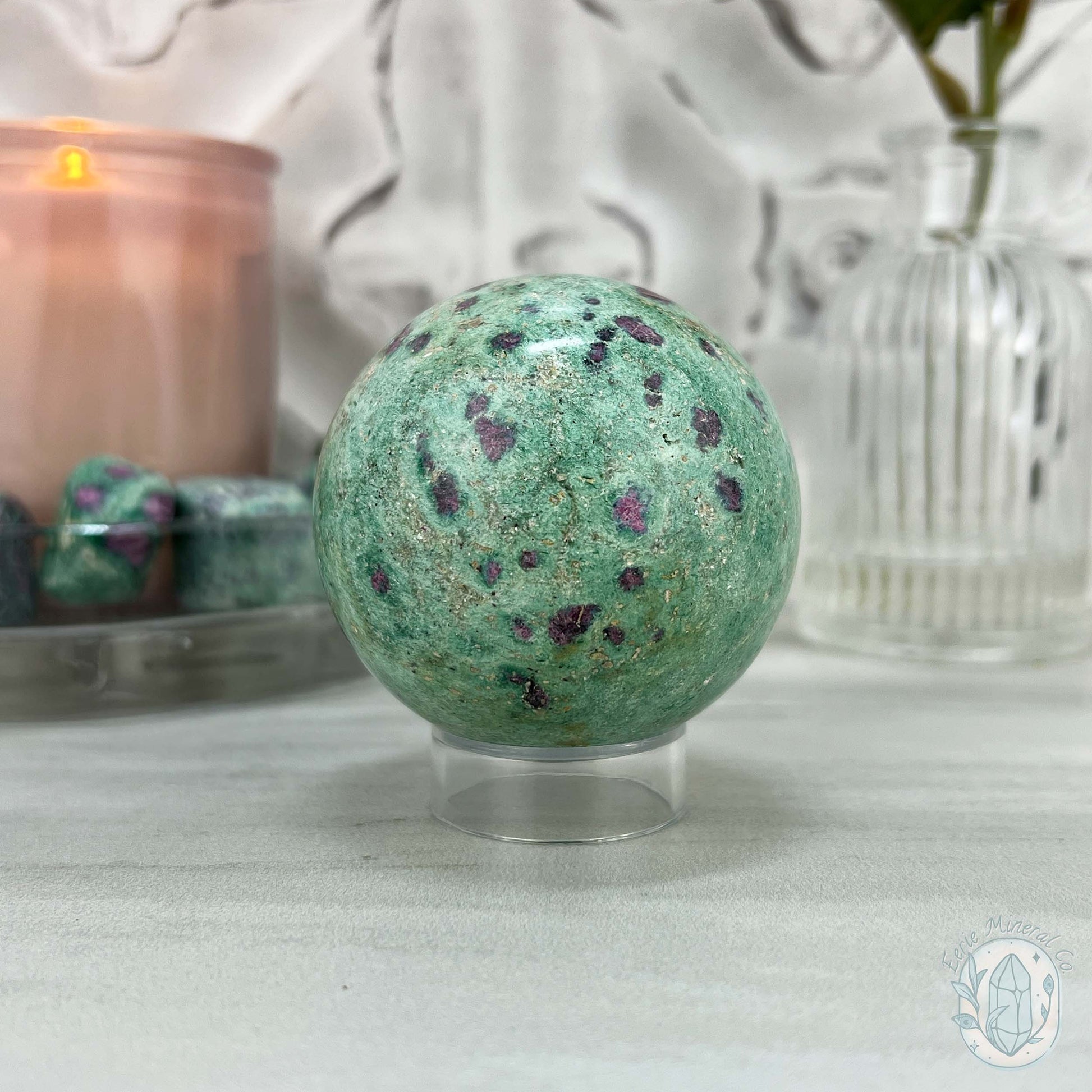 60mm UV Reactive Ruby Fuschite Sphere