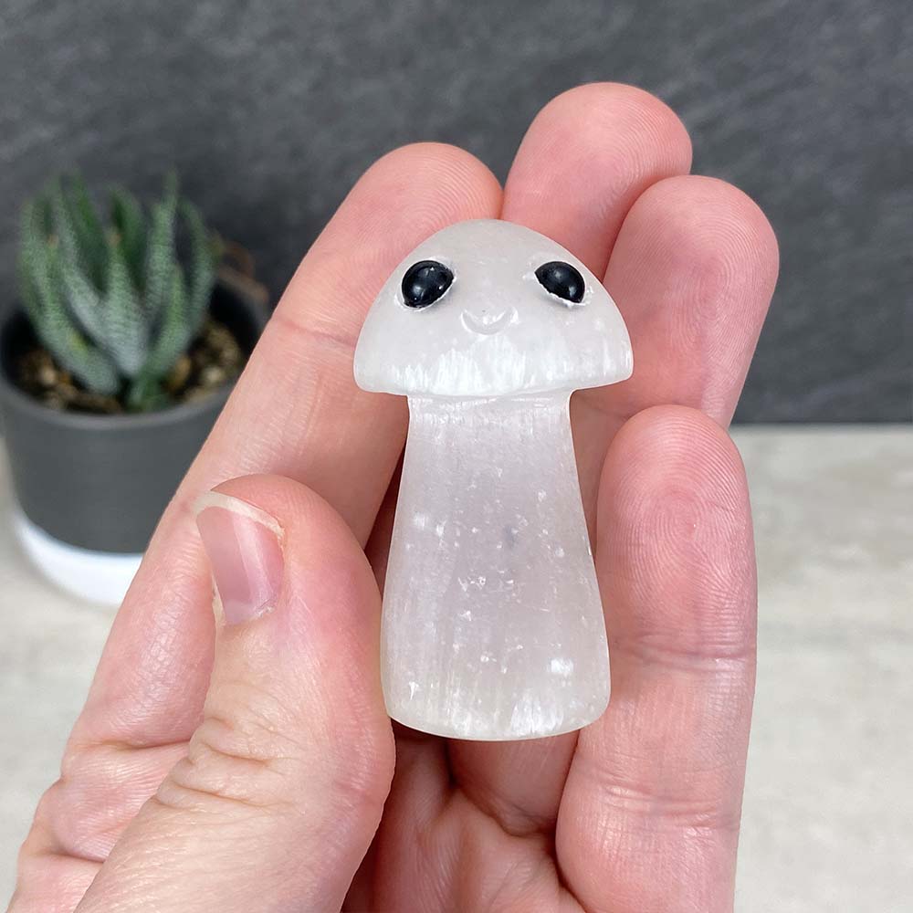 Selenite Mushroom Carvings