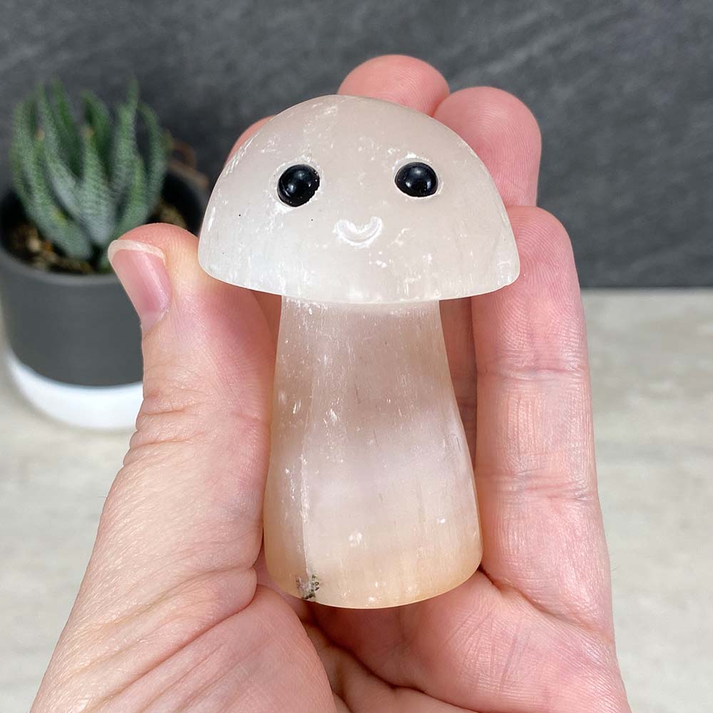 Selenite Mushroom Carvings