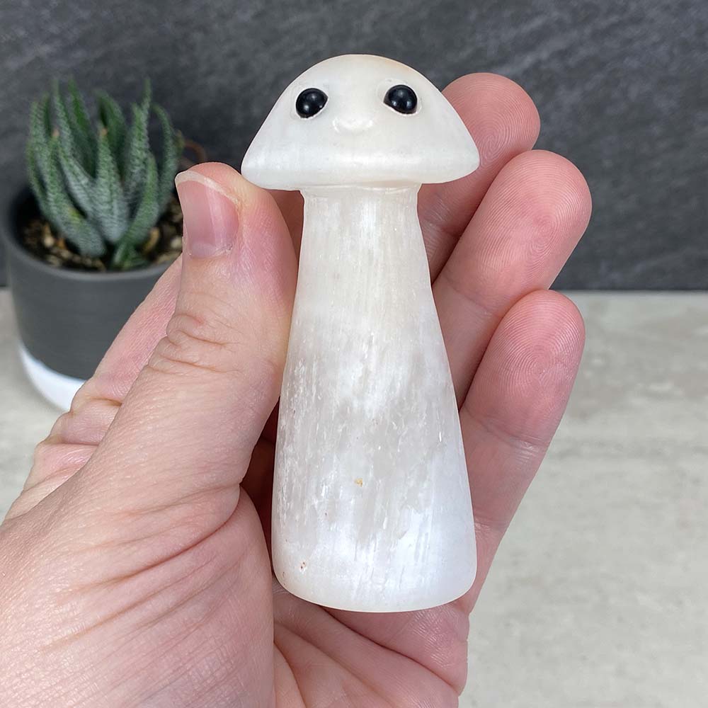 Selenite Mushroom Carvings