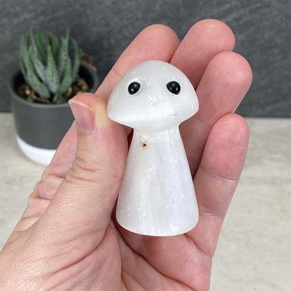 Selenite Mushroom Carvings