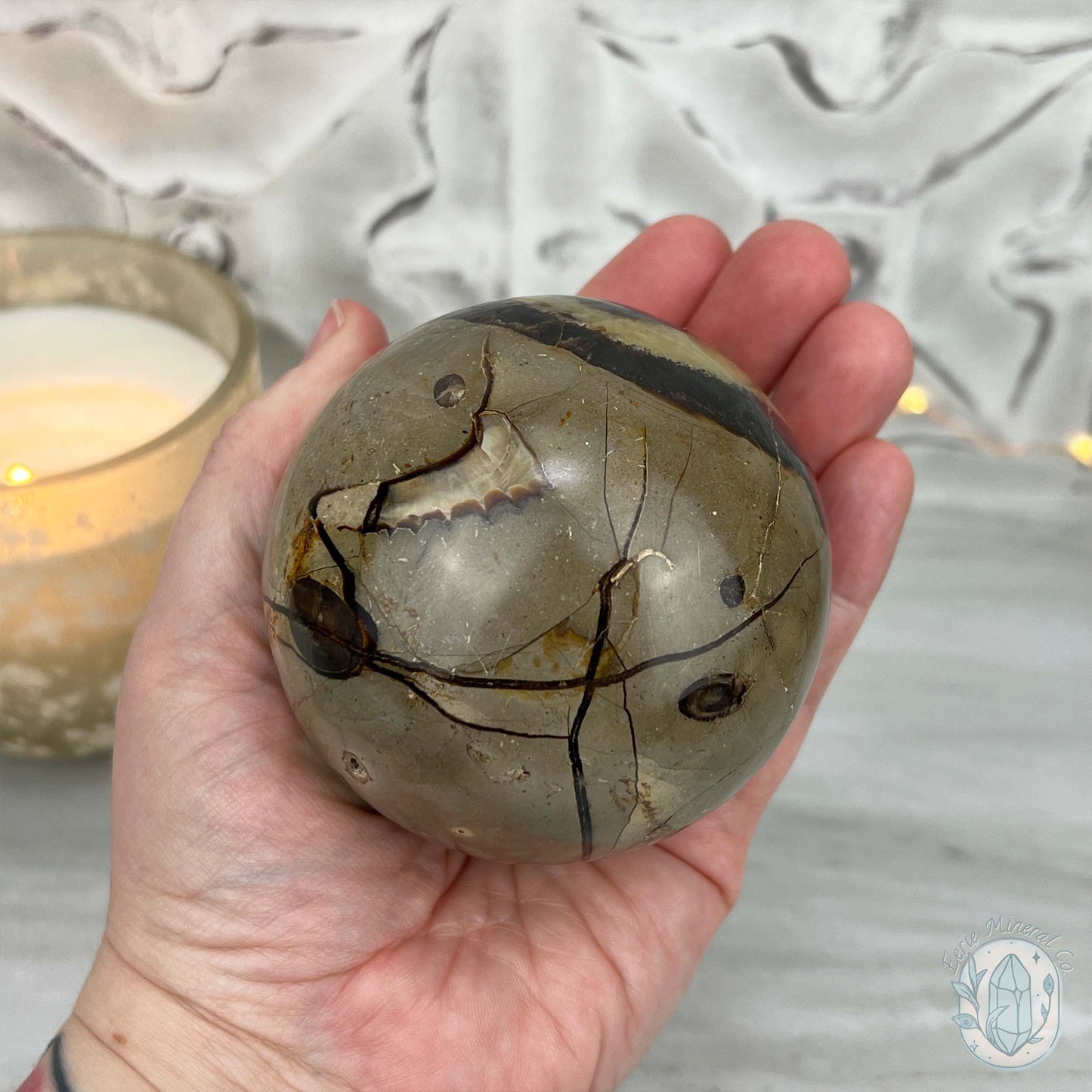 78mm Polished Septarian Sphere